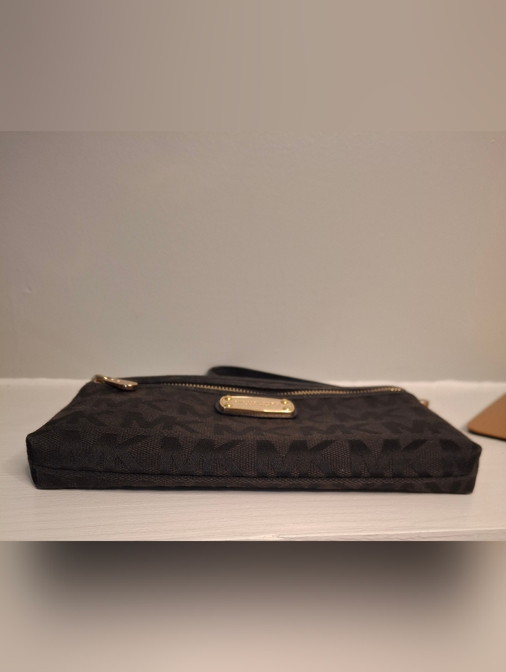 Michael Kors Black Signature MK Canvas Mini Shoulder Bag Wristlet - Picture 4 of 4